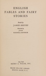 Cover of English Fables and Fairy Stories